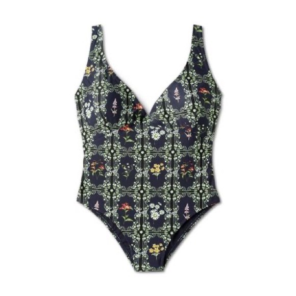 Agua Bendita x Target Women's Dainty Floral Tile Print Cheeky One Piece Swimsuit - Picture 3 of 8